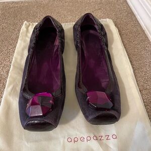 Great Used Condition Apepazza Jeweled Flats, Size 8